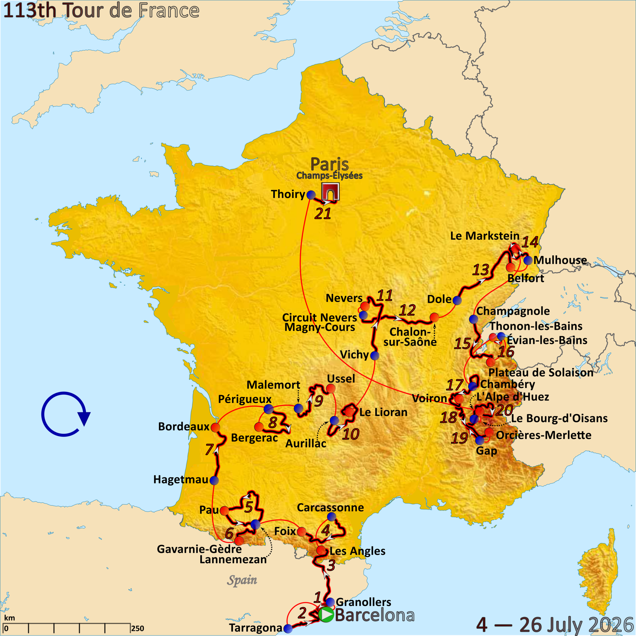 Parcours de ville et circuit des lacs